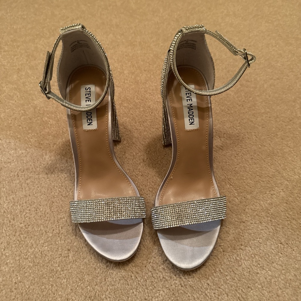 Steve Madden Silver Strappy Heels